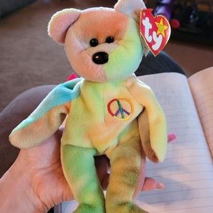 Peace Bear Beanie Baby